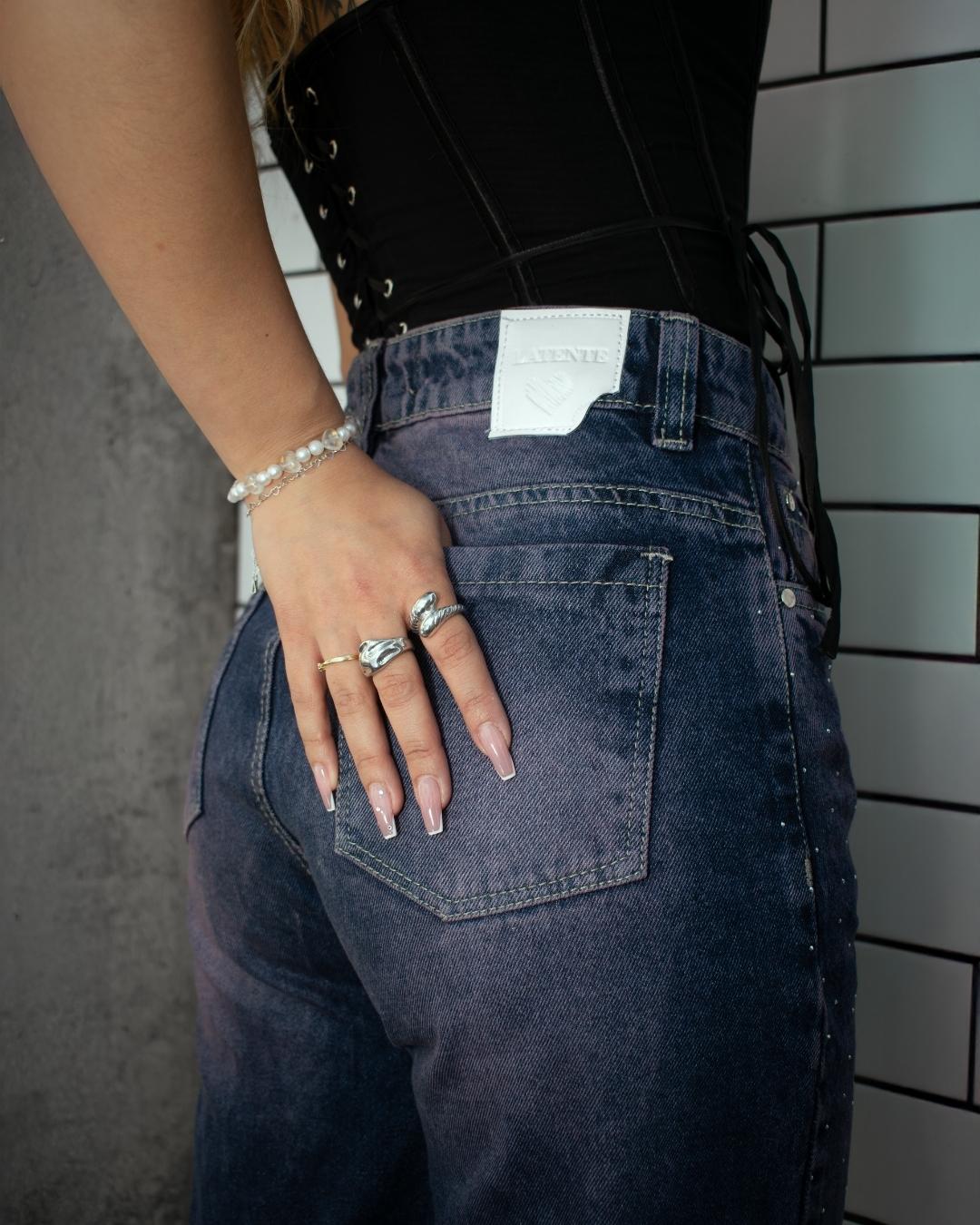 Wide Leg Morado Brillos